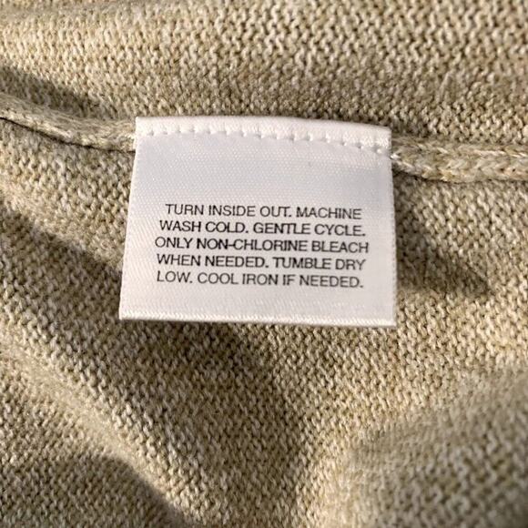 DOCKERS Mens Pullover Knit Oatmeal/Tan Diamond Pattern Soft L/S Sweater Sz L/G - Picture 5 of 5